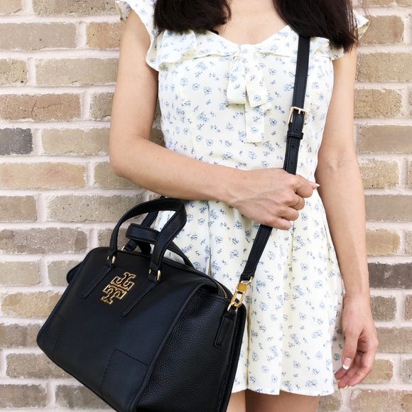 Tory Burch Britten Large Satchel Black - Picture 2 of 8